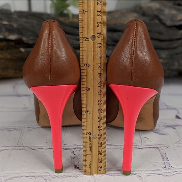 Ann Taylor Cherie Peep Toe Platform Heels Pumps - Caliente Coral - Picture 5 of 10